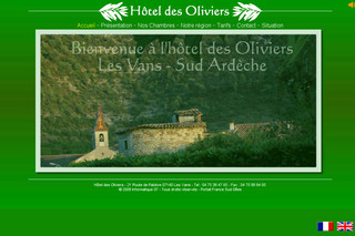 Aperçu visuel du site http://www.hotel-des-oliviers.com
