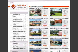 Aperçu visuel du site http://www.cote-sud-immobilier.com