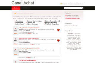 Aperçu visuel du site http://www.canalachat.net