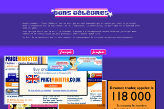 Aperçu visuel du site http://www.conscelebres.com