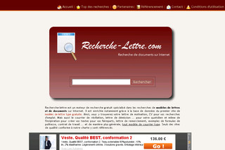 Aperçu visuel du site http://www.recherche-lettre.com