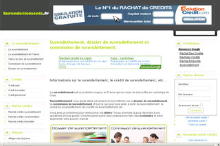 Aperçu visuel du site http://www.surendettements.fr