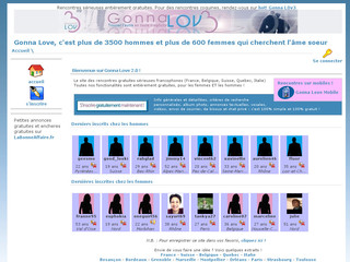 Aperçu visuel du site http://www.gonnalove.com
