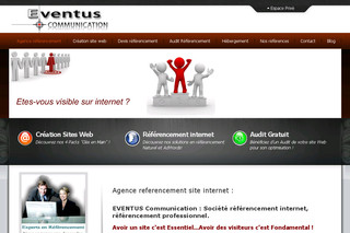 Aperçu visuel du site http://www.eventuscommunication.com