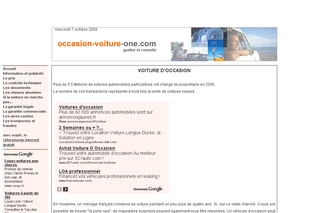 Aperçu visuel du site http://www.occasion-voiture-one.com