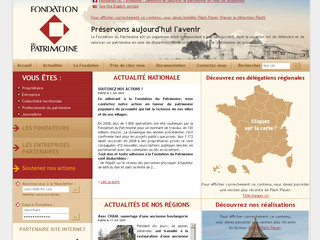 Aperçu visuel du site http://www.fondation-patrimoine.com