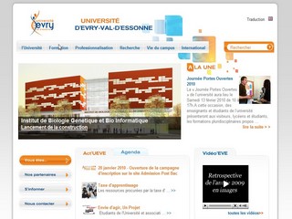 Aperçu visuel du site http://www.univ-evry.fr