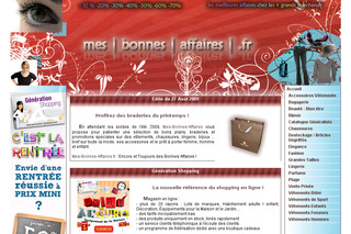 Aperçu visuel du site http://www.mes-bonnes-affaires.fr
