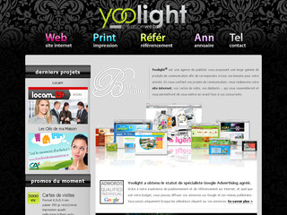 Aperçu visuel du site http://www.yoolight.fr/