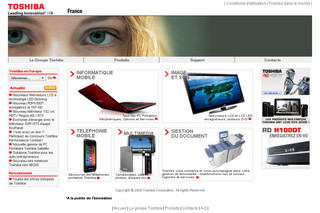 Aperçu visuel du site http://www.toshiba.fr/tfis/