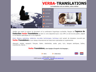 Aperçu visuel du site http://www.verba-translations.com