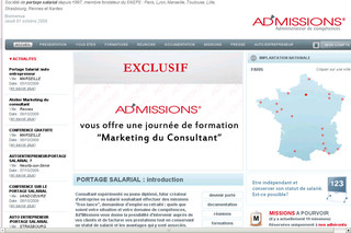 Aperçu visuel du site http://www.admissions.fr/