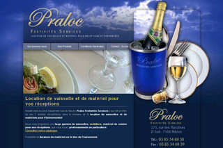Aperçu visuel du site http://www.praloc-festivites-services.fr
