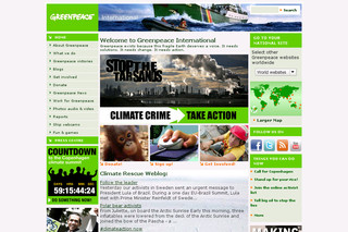Aperçu visuel du site http://www.greenpeace.org/france/