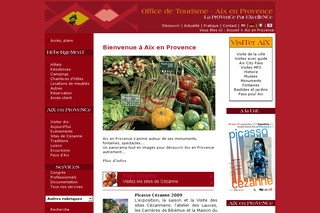 Aperçu visuel du site http://www.aixenprovencetourism.com