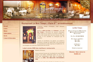Aperçu visuel du site http://www.restaurant-lebontemps.fr