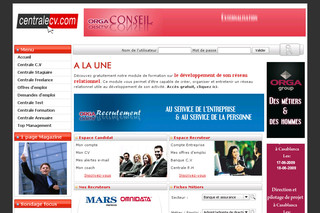 Aperçu visuel du site http://www.centralecv.com