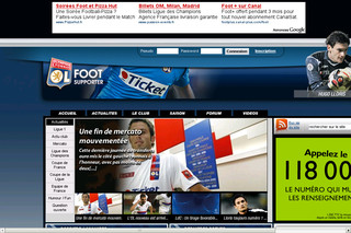 Aperçu visuel du site http://ol.footsupporter.fr