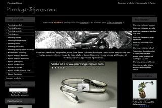 Aperçu visuel du site http://www.piercings-bijoux.com/