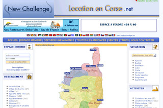 Aperçu visuel du site http://www.locationencorse.net