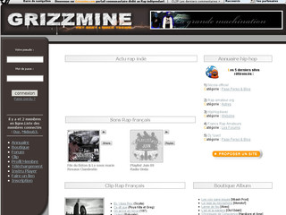 Aperçu visuel du site http://www.grizzmine.com