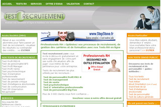 Aperçu visuel du site http://www.test-recrutement.com