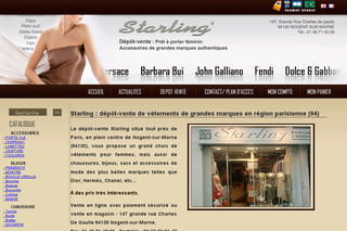Aperçu visuel du site http://www.starlingdepotvente.com