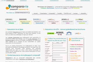 Aperçu visuel du site http://www.comparavie.fr