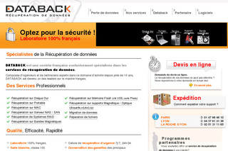 Aperçu visuel du site http://www.databack.fr