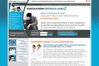 Aperçu visuel du site http://www.ejaculationcontrole.com