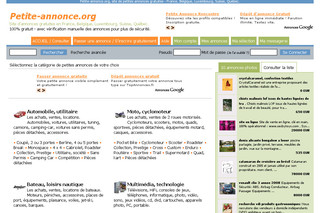 Aperçu visuel du site http://www.petite-annonce.org