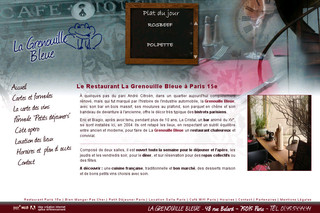 Aperçu visuel du site http://www.restaurant-lagrenouillebleue.com