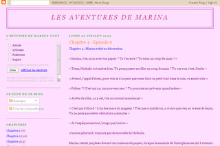 Aperçu visuel du site http://www.lesaventuresdemarina.blogspot.com