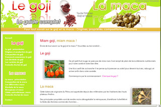 Aperçu visuel du site http://www.goji-maca.com