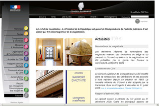 Aperçu visuel du site http://www.conseil-superieur-magistrature.fr/