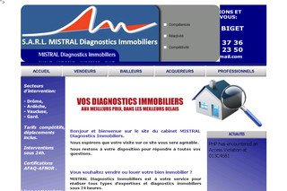 Aperçu visuel du site http://www.mistraldiagnostics.com/