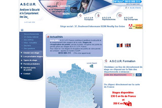 Aperçu visuel du site http://www.ascur.fr