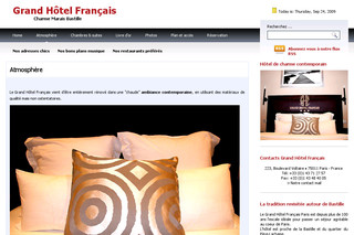 Aperçu visuel du site http://grand-hotel-francais-charme-marais-bastille.com/