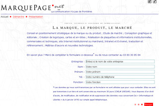 Aperçu visuel du site http://www.marquepage.net