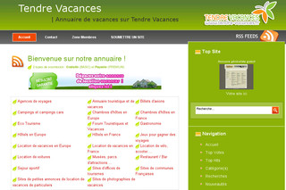 Aperçu visuel du site http://www.tendre-vacances.fr 