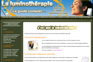 Aperçu visuel du site http://www.luminotherapie-lampe.com