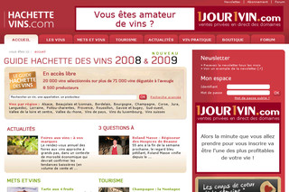 Aperçu visuel du site http://www.hachette-vins.com