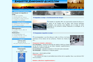 Aperçu visuel du site http://raquettes.randonnee-alsace.com