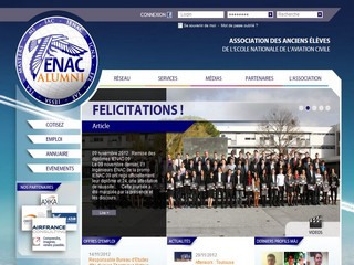 Aperçu visuel du site http://www.alumni.enac.fr