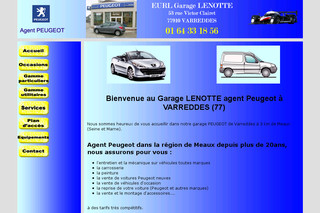 Aperçu visuel du site http://www.garage-peugeot-lenotte.com