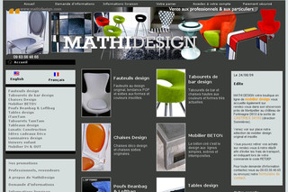 Aperçu visuel du site http://www.mathidesign.com/