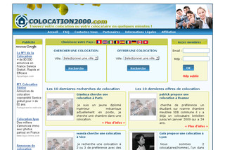 Aperçu visuel du site http://www.colocation2000.com