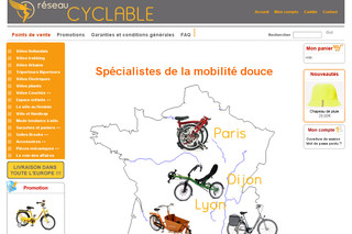Aperçu visuel du site http://www.cyclable.com