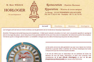 Aperçu visuel du site http://www.horlogerwibaux.fr