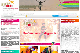 Aperçu visuel du site http://www.artsdelarue.com